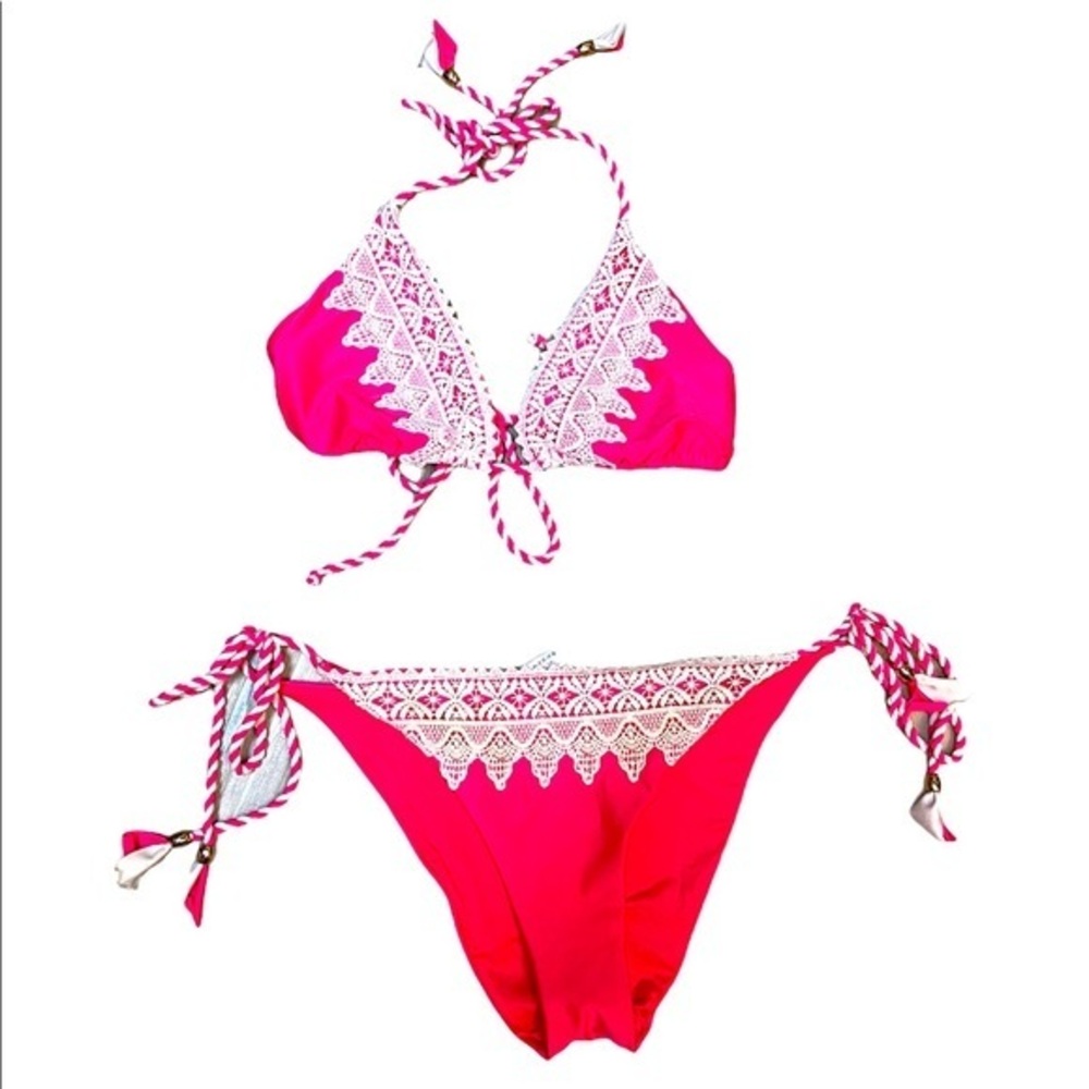 Relleciga pink lace bikini